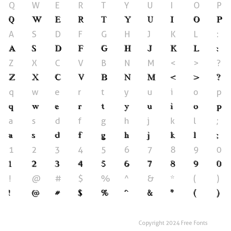 Character Map of Blockstepped Regular