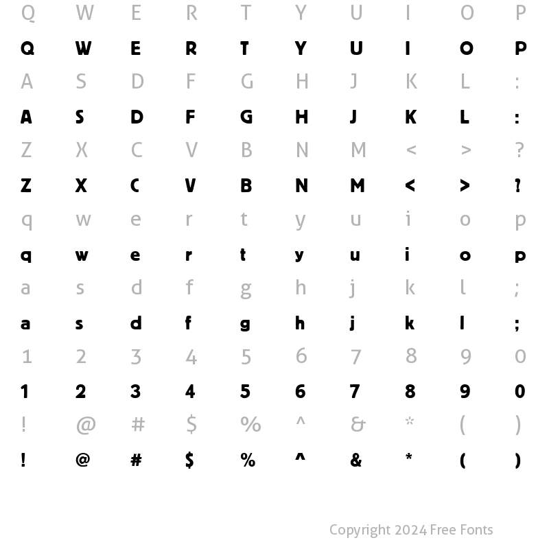 Character Map of BlockTReg Regular