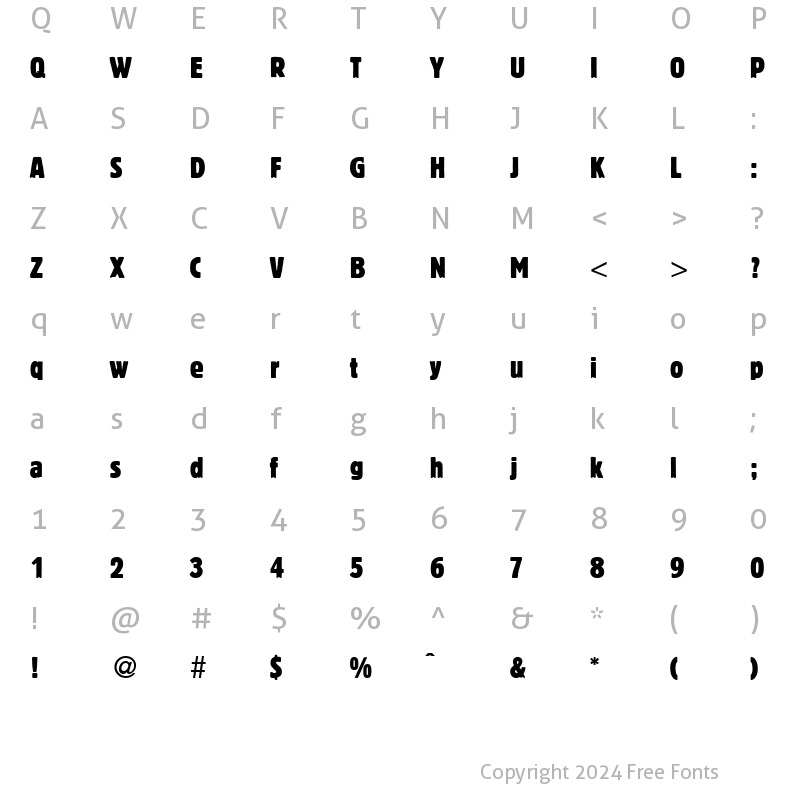 Character Map of BlofeldCond Regular