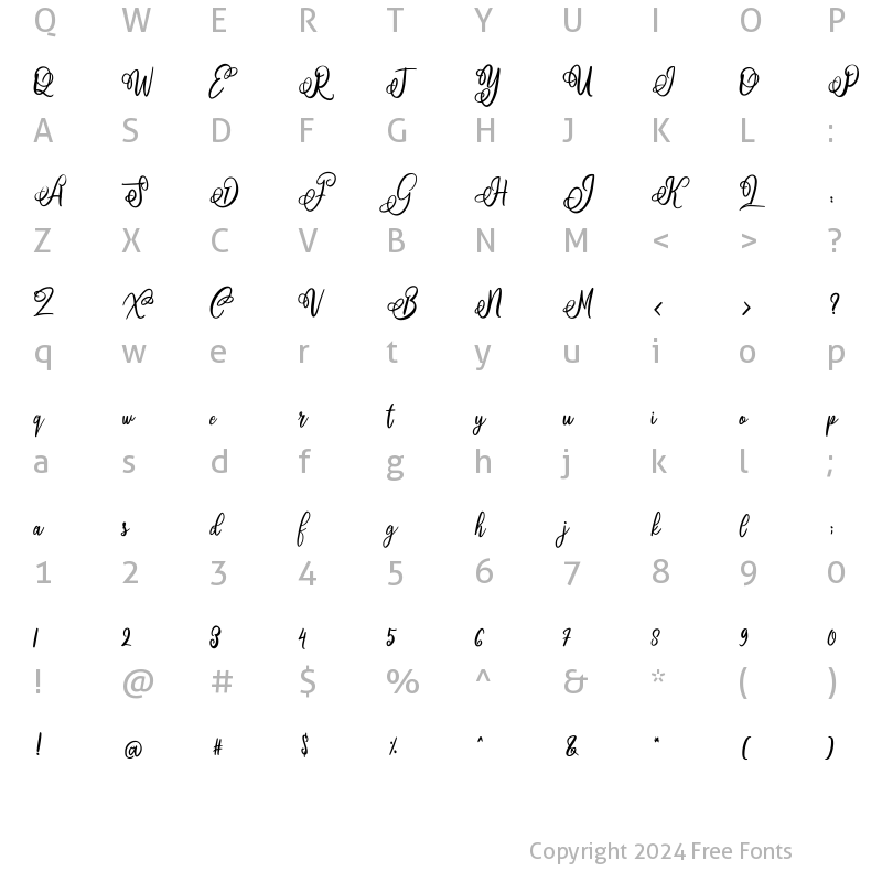 Character Map of Blofera Regular