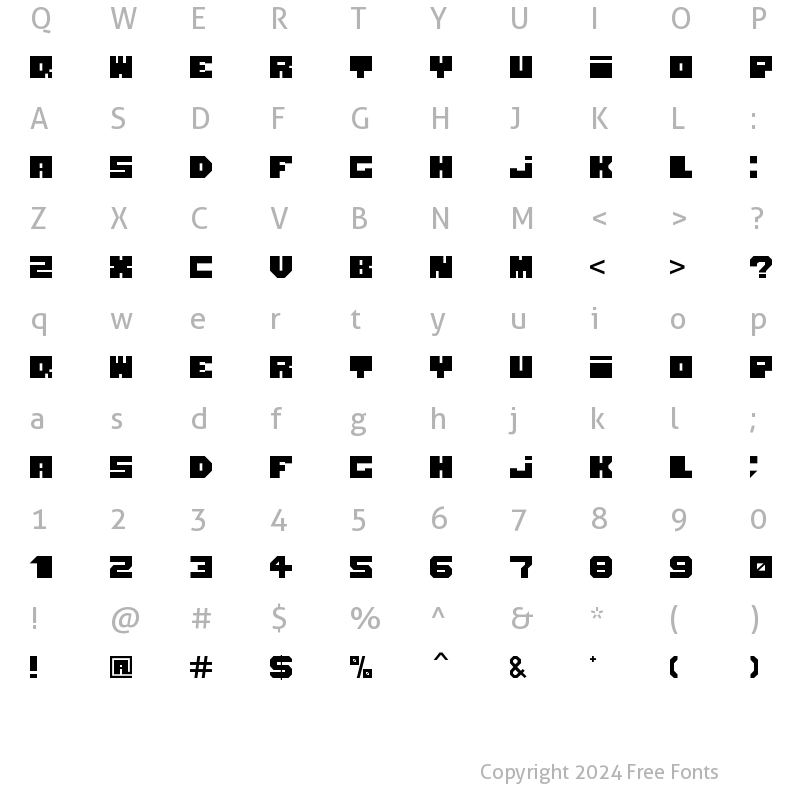 Character Map of Blokhed Regular