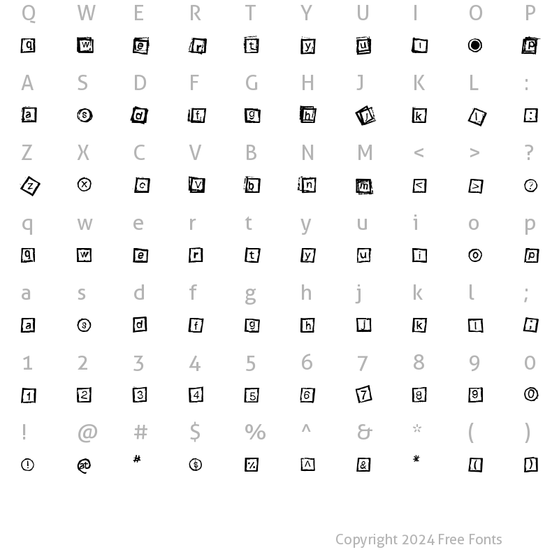 Character Map of Bloktype Regular