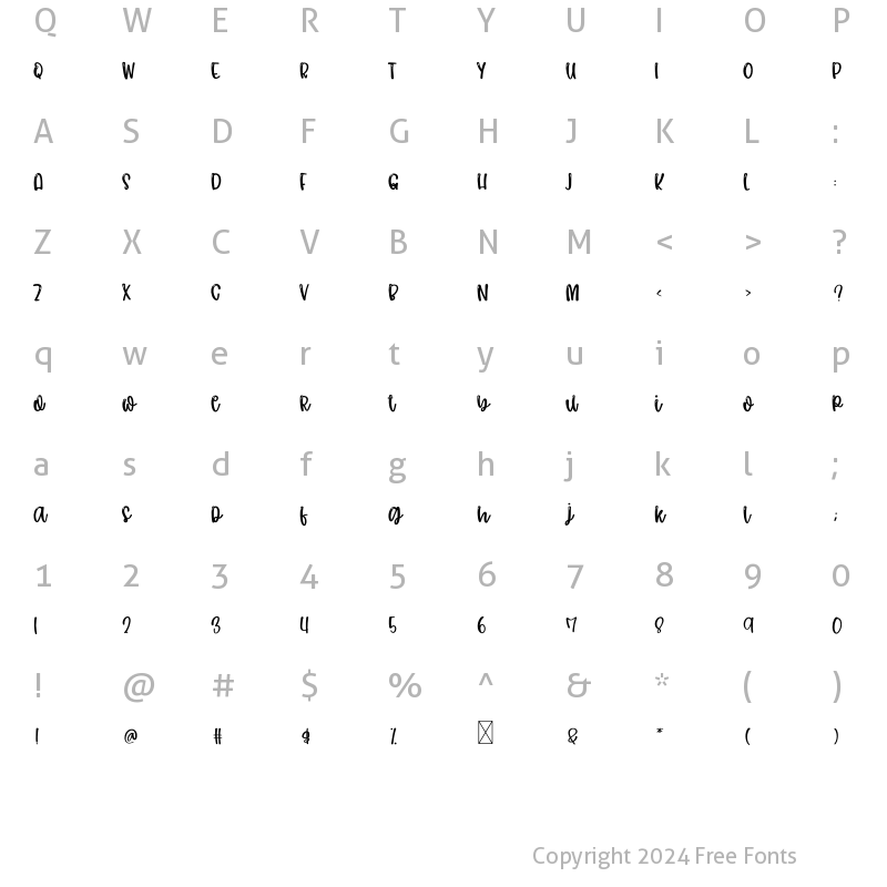 Character Map of Bloomey Highlight