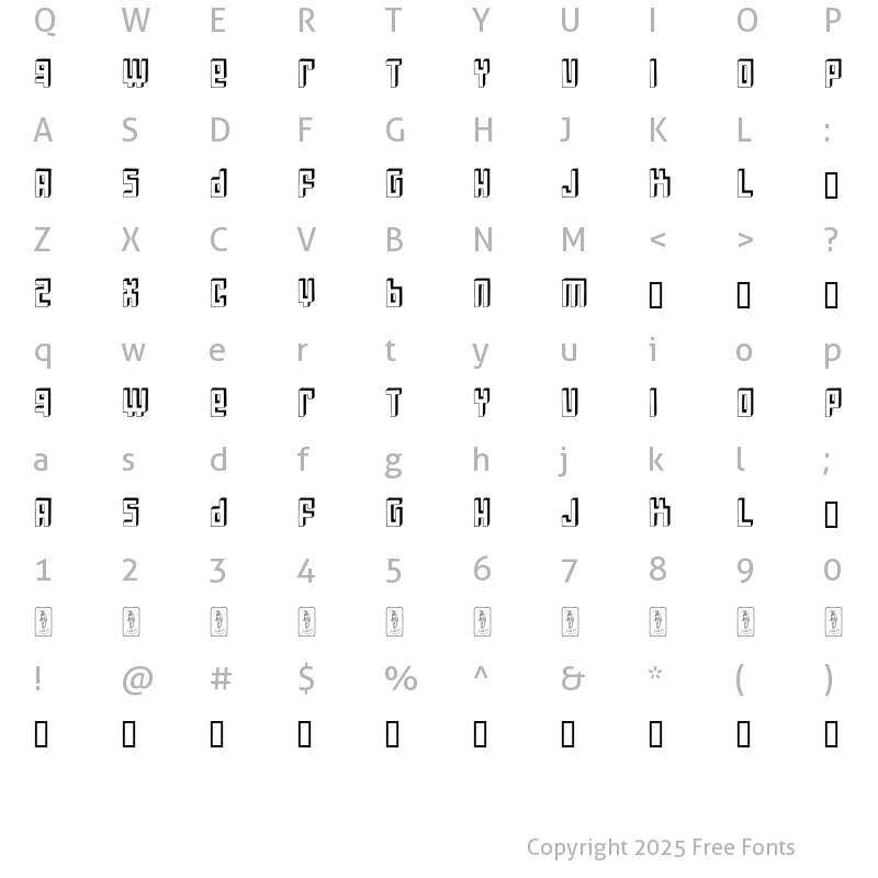 Character Map of Bloqueada Regular