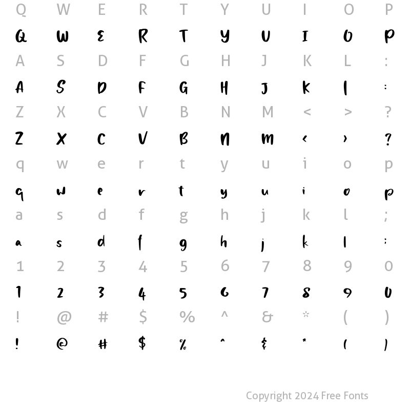 Character Map of Bloster Regular