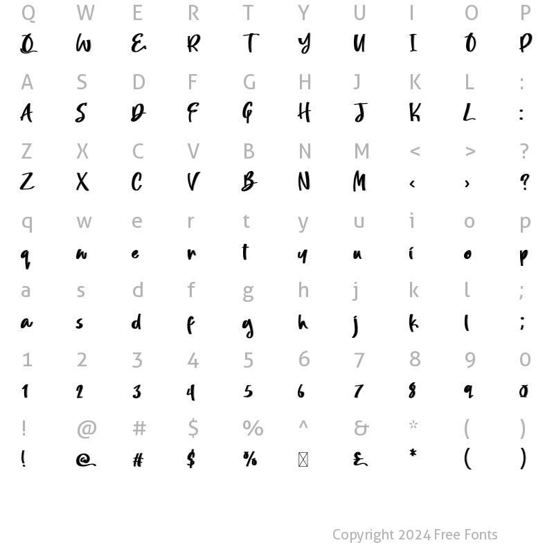 Character Map of Blowing Snow Regular