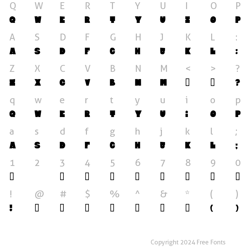 Character Map of Bloxxxx ExtraBold