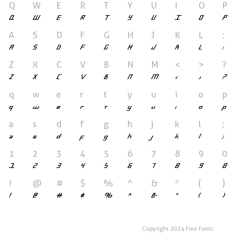 Character Map of Blue July ExtraBold ExtraBold