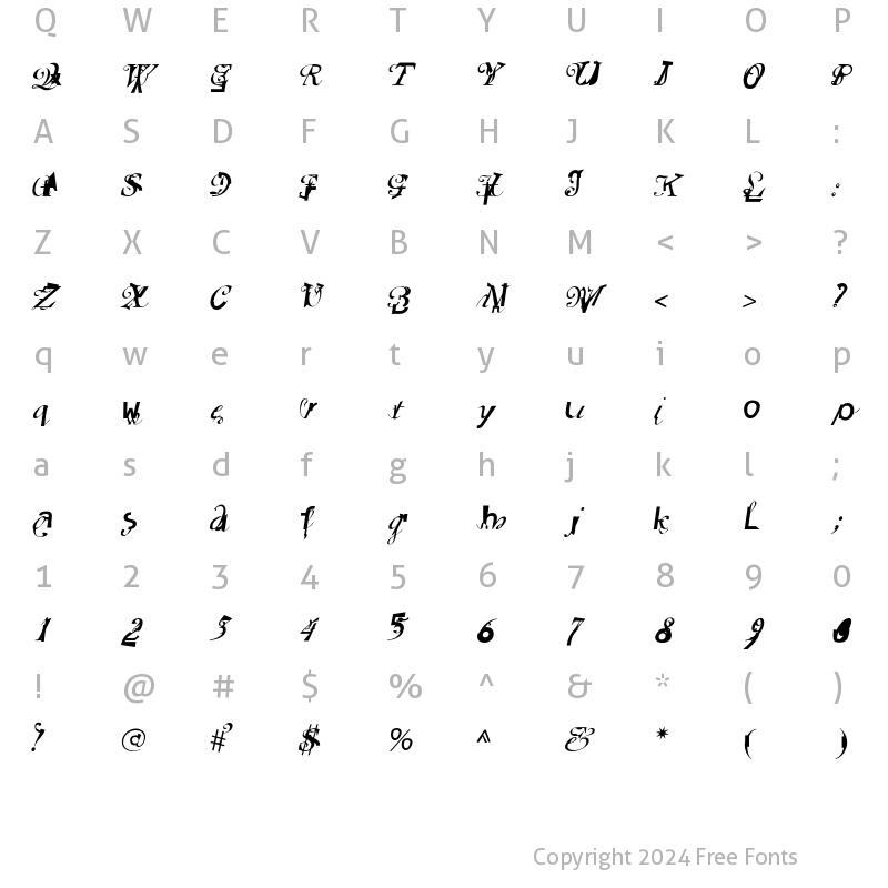 Character Map of BlueEyeShadow Regular