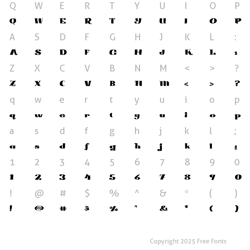 Character Map of BlueGobletSerifW01-Black Regular