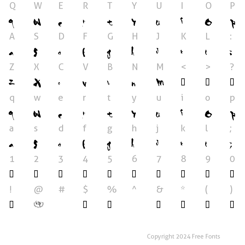 Character Map of BlueSkin Regular