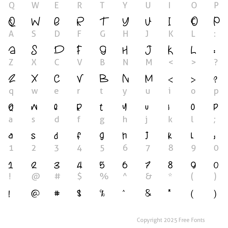 Character Map of Bluettelli 3 Regular