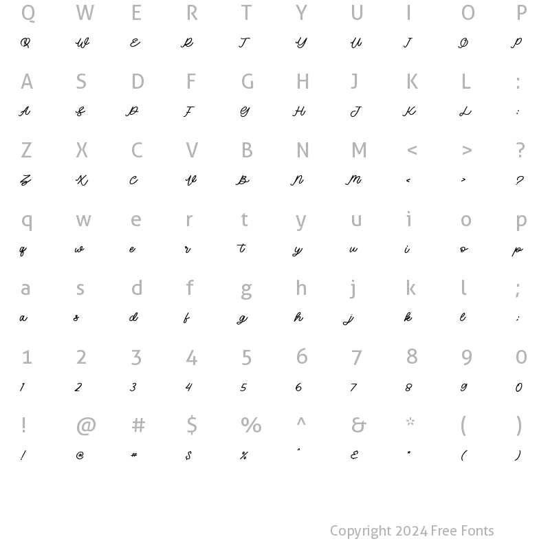 Character Map of Blufcrowds Regular