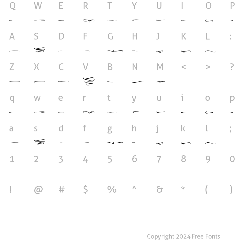 Character Map of Blukade Extra Regular