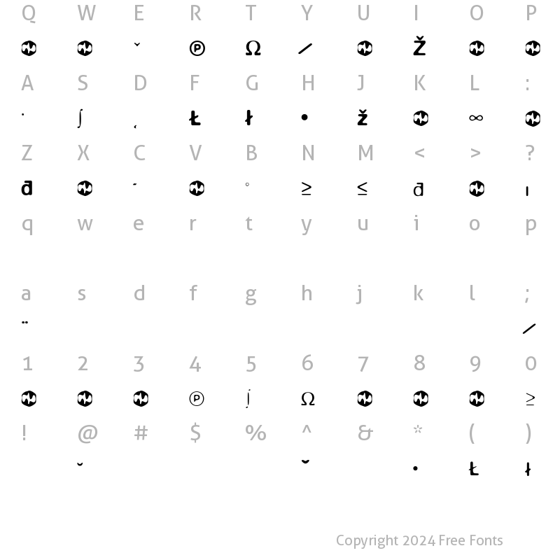 Character Map of BlurExtra Regular