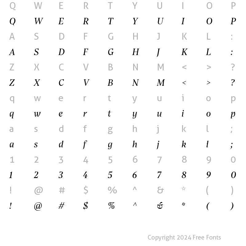 Character Map of Bluu Suuperstar Italic