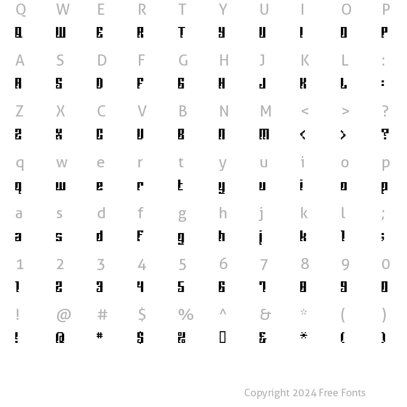 Character Map of BM corrode A13