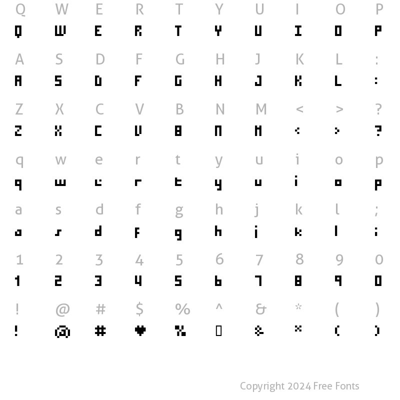 Character Map of BM micro7 A7