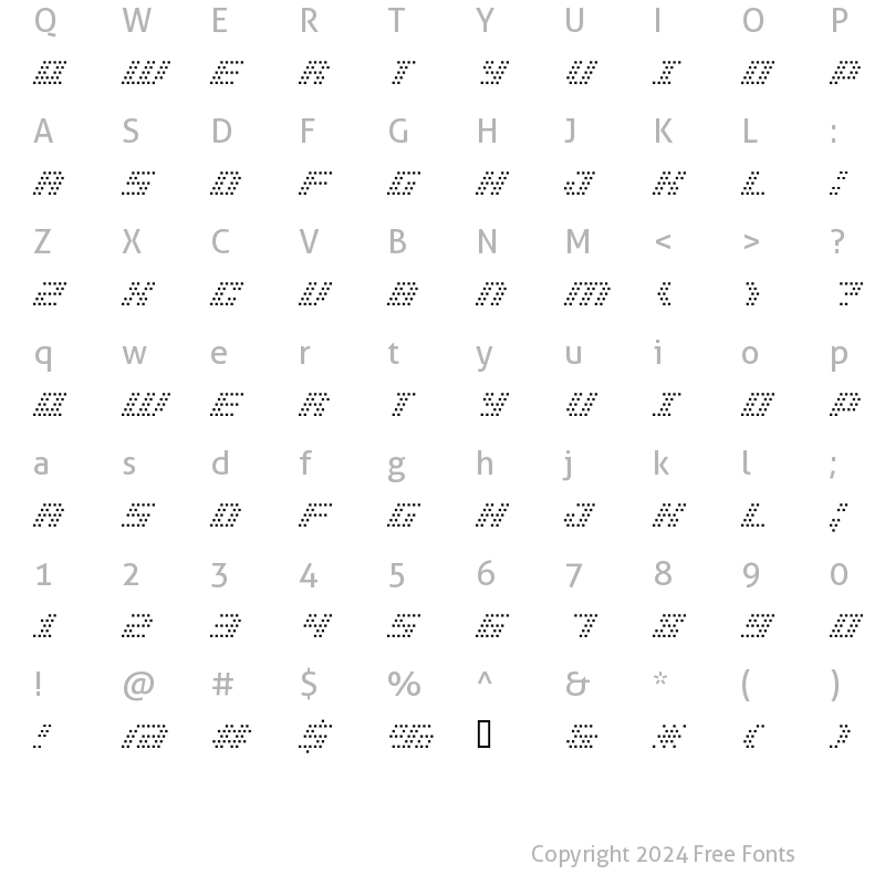 Character Map of BM pinhole A13