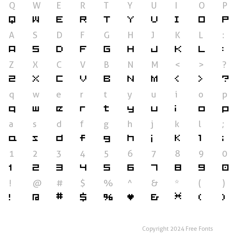 Character Map of BM plain A7