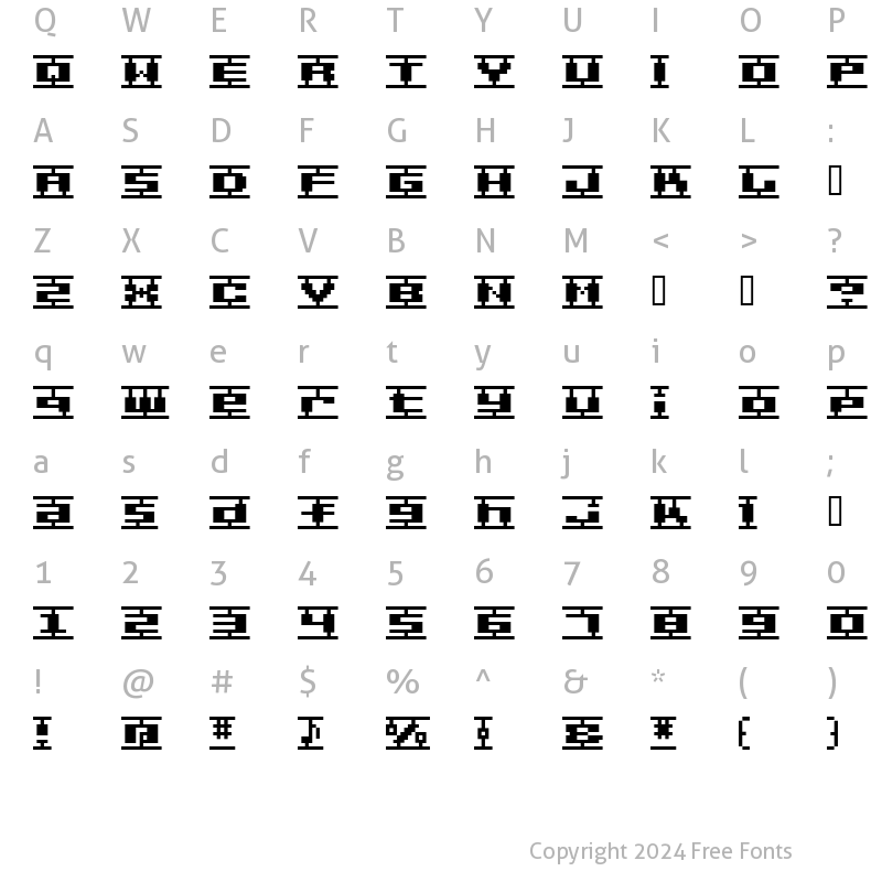 Character Map of BM plamo A9