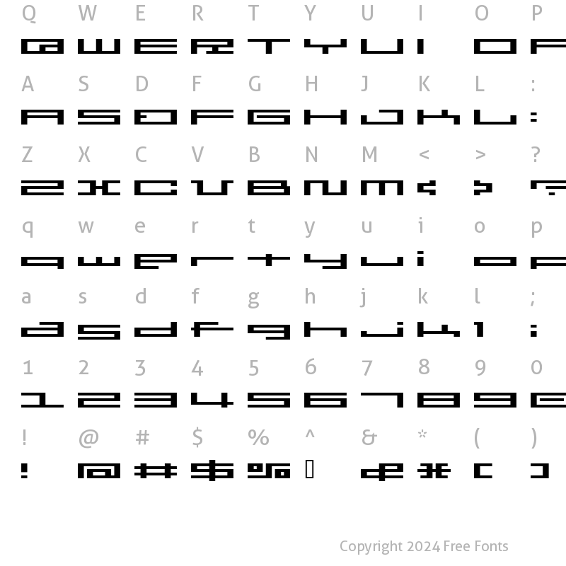 Character Map of BM press A7