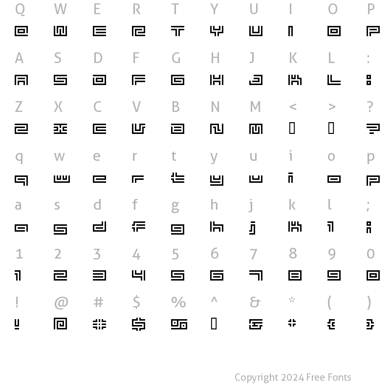 Character Map of BM tube A10