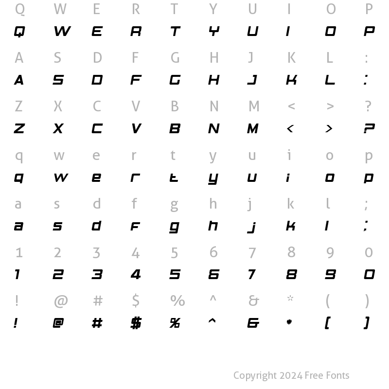 Character Map of BN Elements Regular