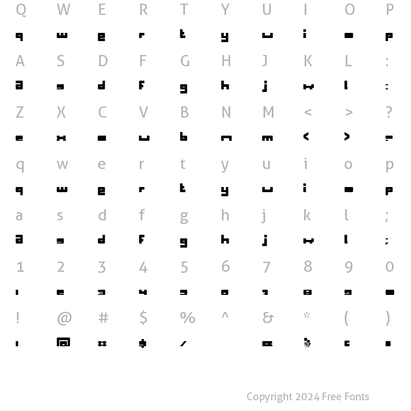 Character Map of BN Space Chick Regular