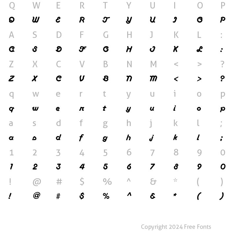 Character Map of BoaScript Normal Regular