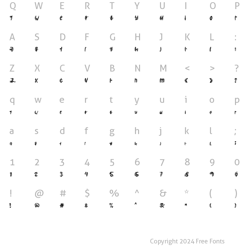 Character Map of boba Regular