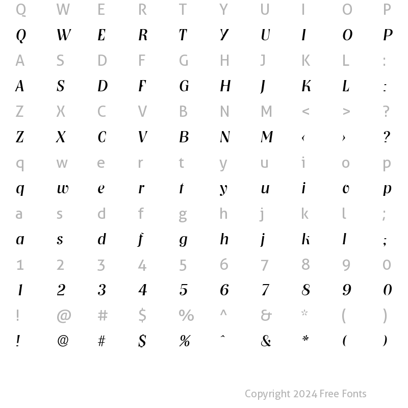 Character Map of BobBecker Italic