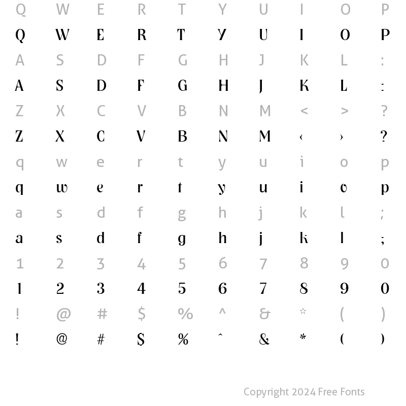 Character Map of BobBecker Regular