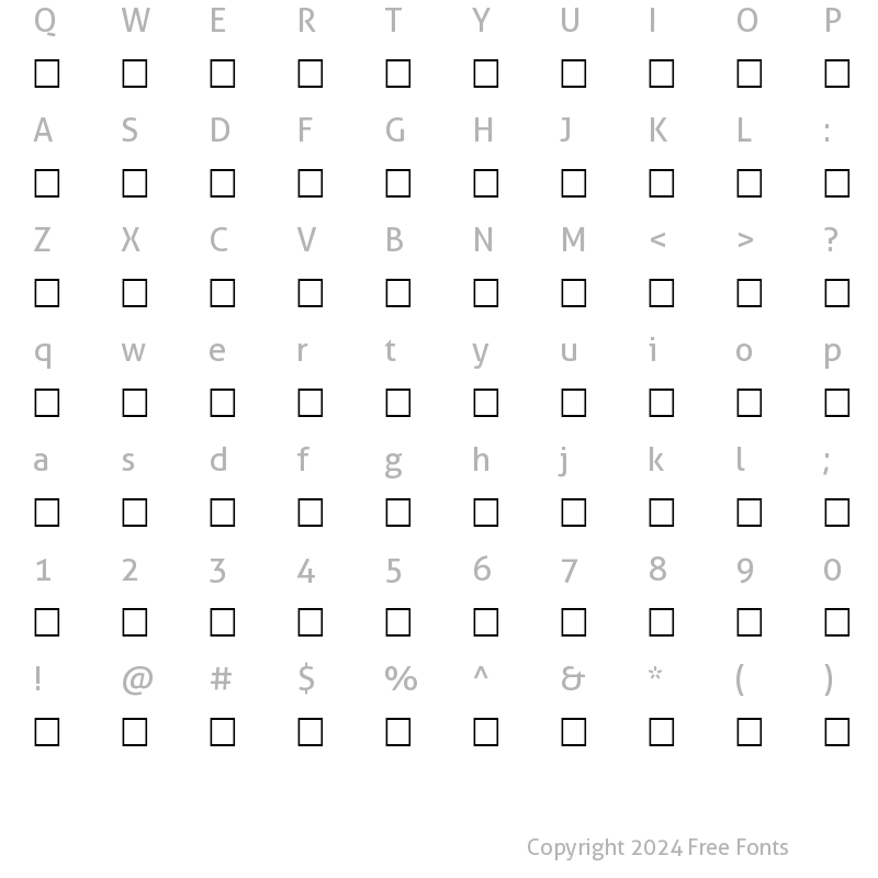 Character Map of BOBBI Regular