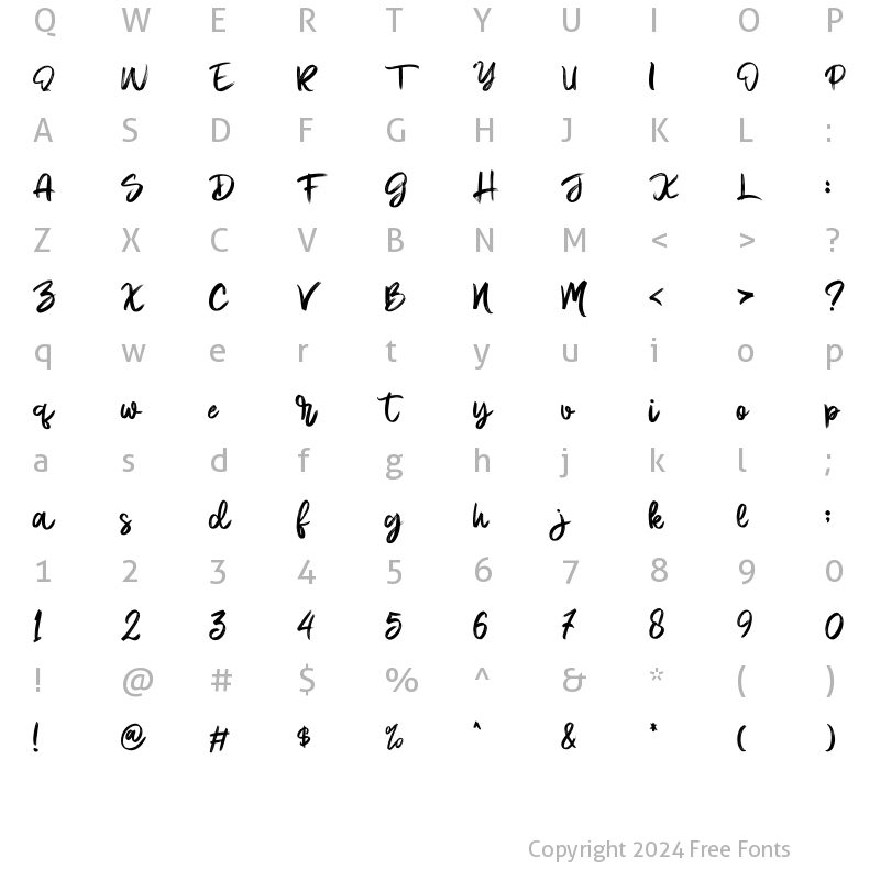 Character Map of Bobby Anderson Regular