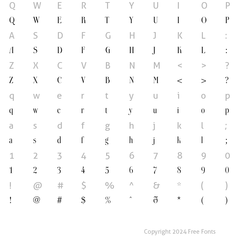 Character Map of BoberiaLL Regular