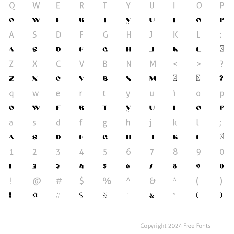 Character Map of Boca-Family Bold