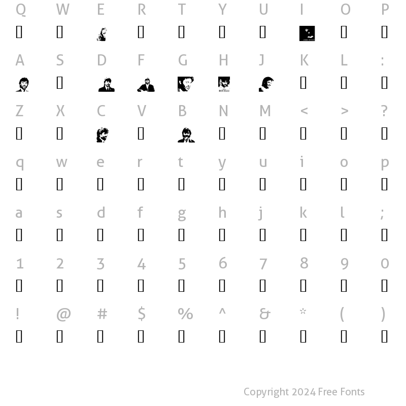 Character Map of Bocelli Regular