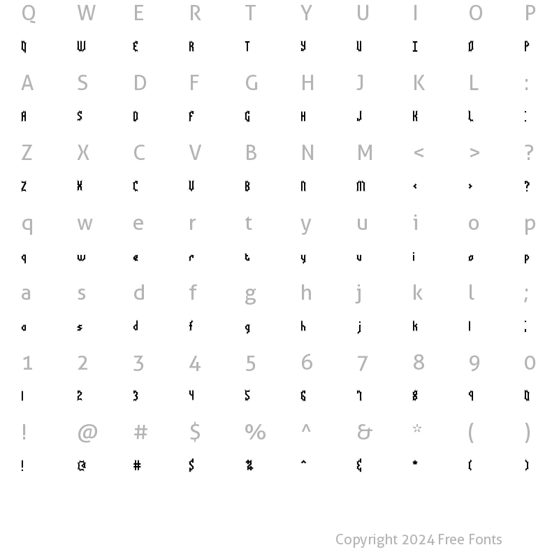 Character Map of Bocuma Batty BRK Normal