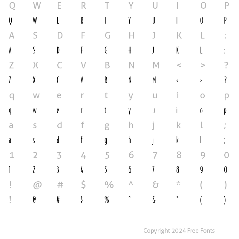 Character Map of BodegaSans-Light Regular