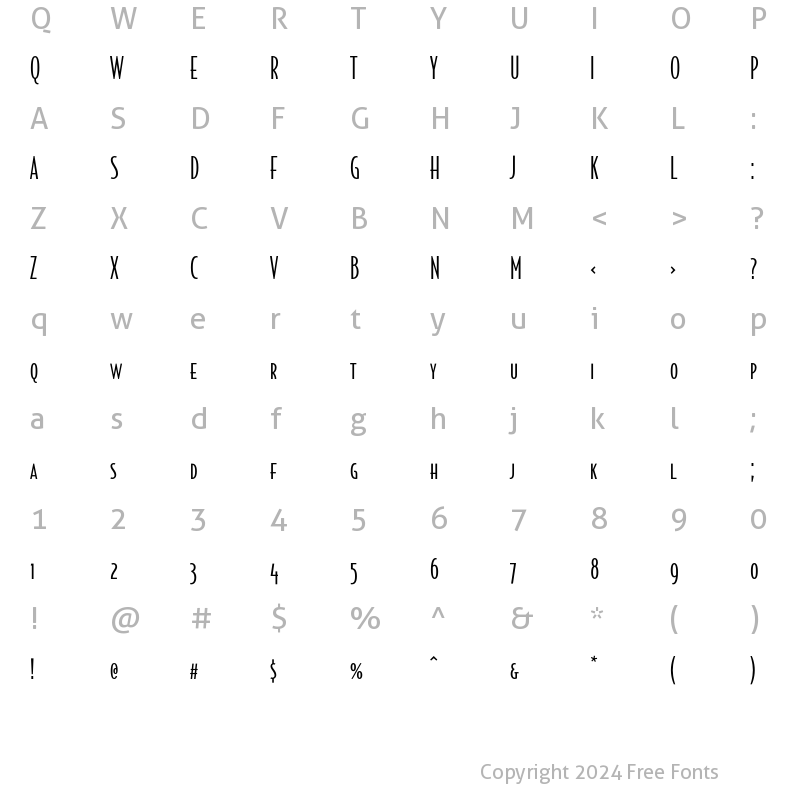 Character Map of BodegaSans LightSmallcaps Regular