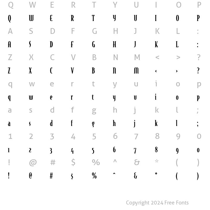 Character Map of BodegaSerif Oldstyle Medium