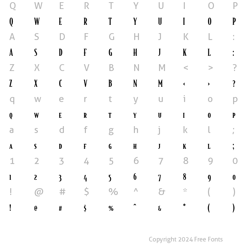 Character Map of BodegaSerif Smallcaps Medium