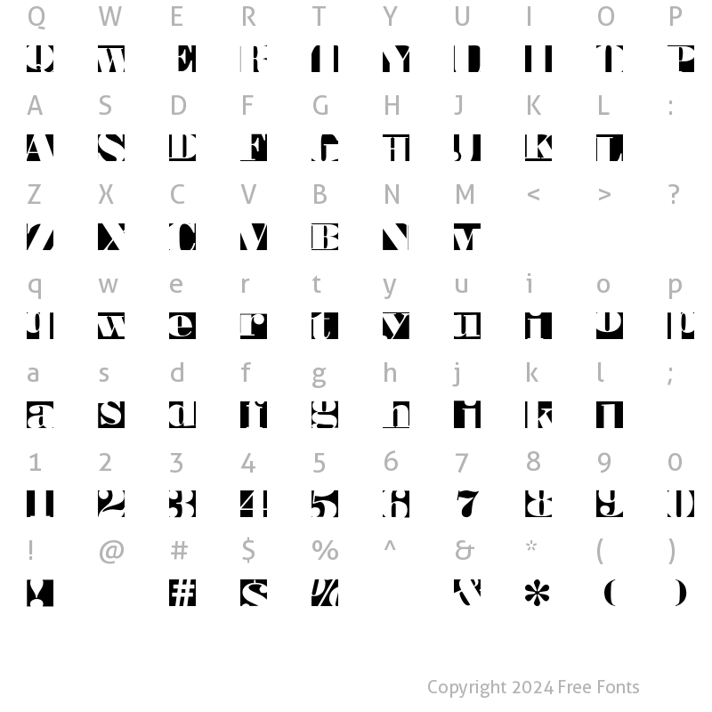 Character Map of BodoblackSquares Regular