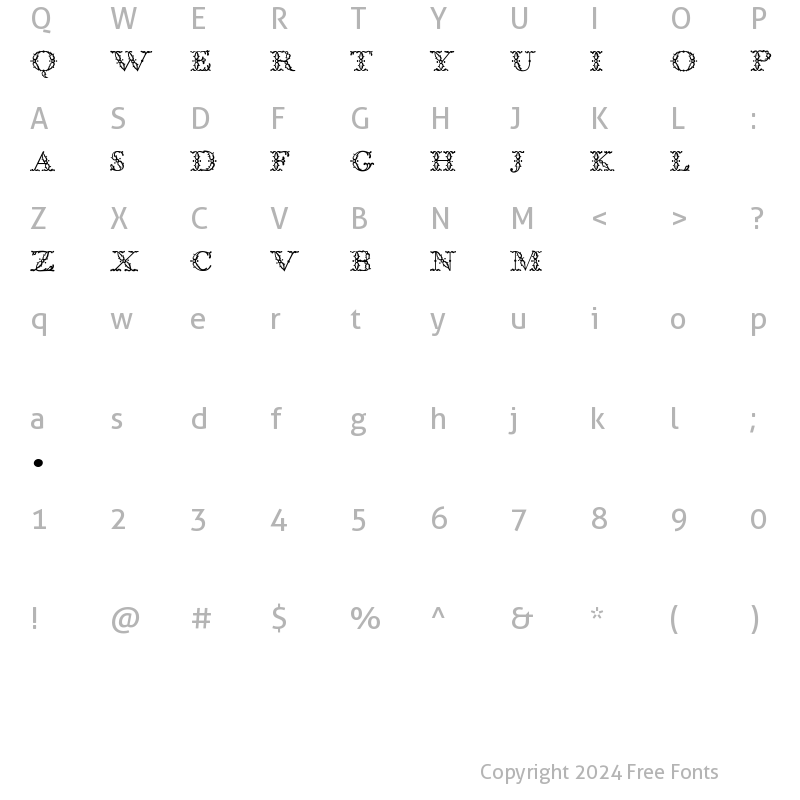 Character Map of Bodoni Classic Floral Initials Regular