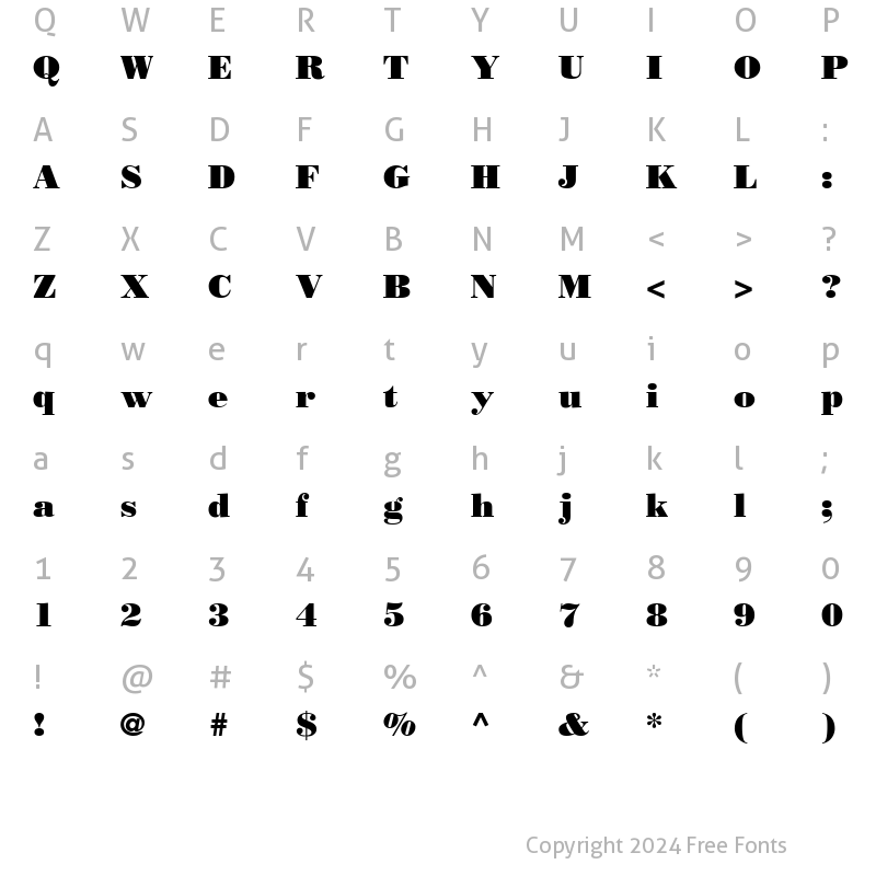 Character Map of Bodoni Poster SSi Regular