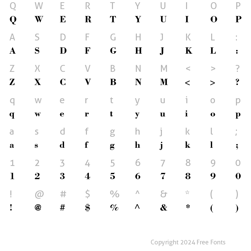 Character Map of Bodoni SSi Bold