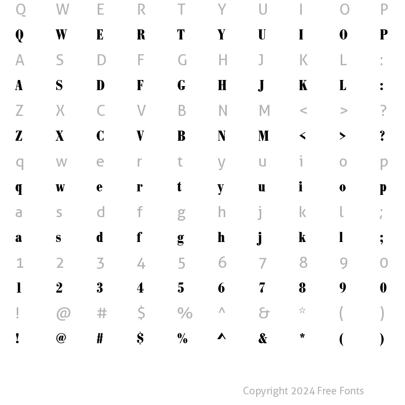 Character Map of BodoniAntTCon Bold