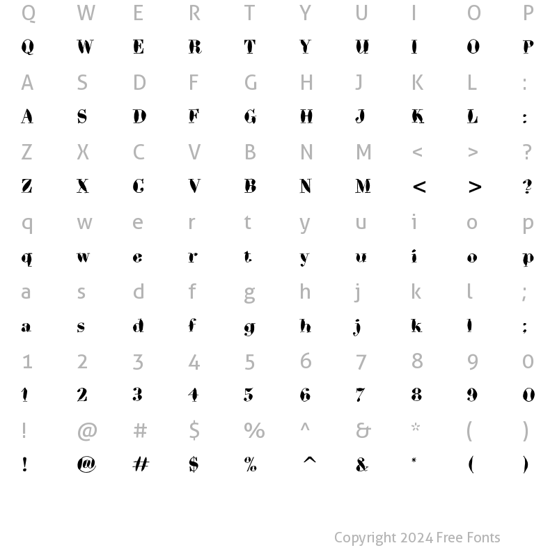 Character Map of BodoniBrush ITC Regular