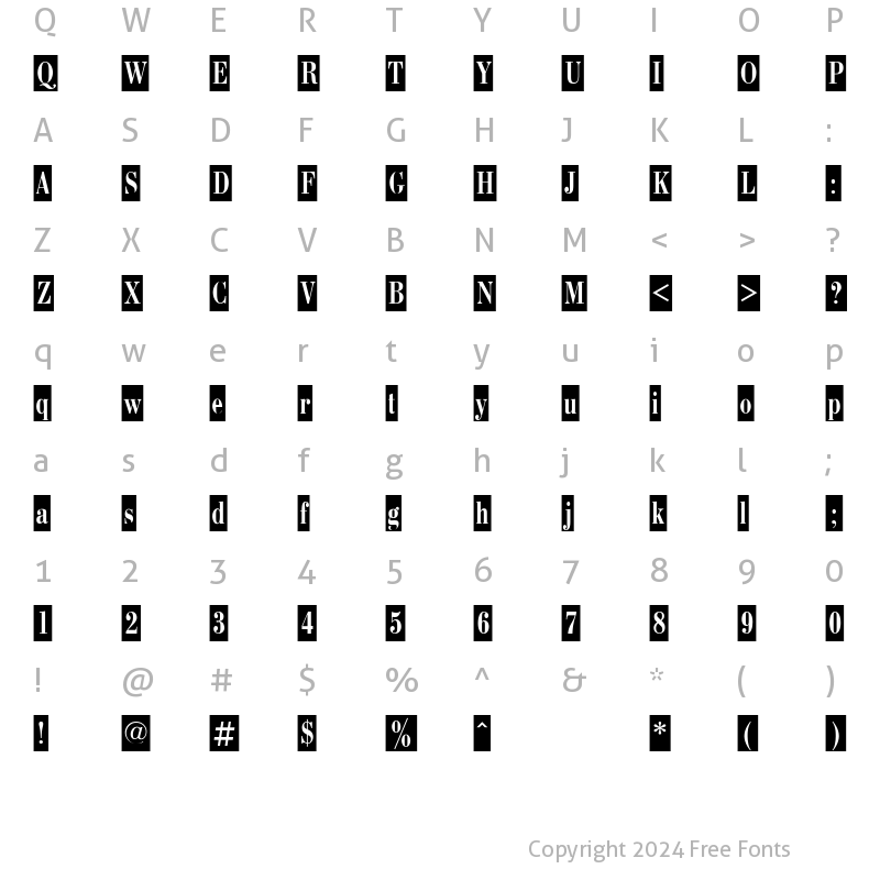 Character Map of BodoniCameoC Regular